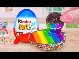 OREO Chocolate Kinder Joy Cake Recipe 🍭💕Amazing Miniature Rainbow OREO Cake Decorating By Mini Cakes