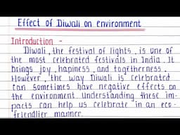 Effect of Diwali on environment essay in English | Essay On Pollution Due To Diwali in English