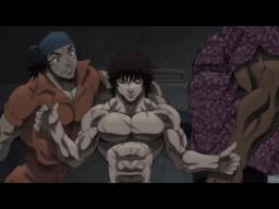 Baki was suddenly attacked by Oliva & Jun, Baki shows off his strength in front of the prison guard