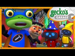 Halloween Party Hijinks | Gecko's Garage | Cars & Truck Videos for Kids