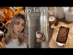 cozy vlog | fall decor, amazon home haul, baking pumpkin loaf 👩🏼‍🍳🍂