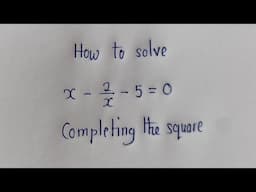 How Solve to by || Completing the Square || Quadratic Equation || x-2/x-5=0