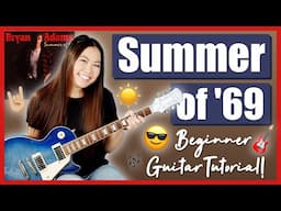 Summer of '69 Bryan Adams Beginner Guitar Lesson EASY Tutorial 🎸 Chords, Strumming & Printable Guide