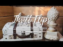 Neutral Thrift Flips for Christmas Decor • Trash to Treasure • Upcycled Decor • Christmas Decor