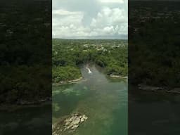 Flying drone over Laguna Gri Gri in Rio San Juan #shorts