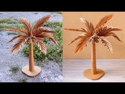 CARDBOARD PALM TREE 🌴 DIY Cardboard Decor Recycling Ideas | Perfect Display At Home | Arts & Crafts