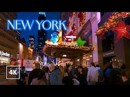 NEW YORK Christmas Vibes 🎁 Night Walk in Manhattan, Thanksgiving Walking Tour 4K