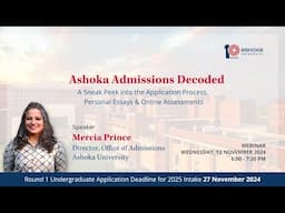 Ashoka Admissions Decoded: A Sneak Peek into the ApplicationProcess PersonalEssays OnlineAssessments