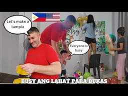 BUSY SA PAGHAHANDA ANG PAMILYA PARA SA BIRTHDAY NI AZRIEL BUKAS