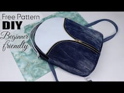 DIY Popular Design Backpack from Denim Cloth Making at home