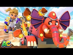 Oh no! Evil Scientist traps the Elephant FIRETRUCK! | Super Truck Rescue Team