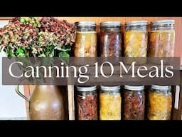 Canning 10 SHELF STABLE Meals | Roast Pork in Spicy Broth, Chicken & Gravy, & Beef Stroganoff