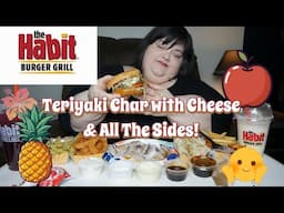 Habit Burger & Grill Teriyaki Char With Cheese & Sides Pineapple Burger Mukbang Eating Show