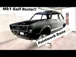 Mk1 Golf GTI Full Restoration pt 5!!! Full body and paint sees the shell in deep gloss black!