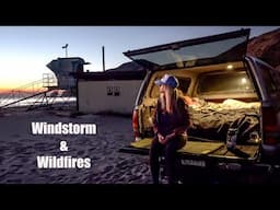 TRUCK CAMPING during a WINDSTORM | Malibu Beach | Point Mugu