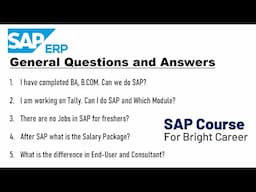 SAP Course for Bright Career and General Question and Answers | SAP Course Career Guidance