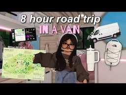 Going on a 8 HOUR roadtrip ACROSS Bloxburg in a Van!*alone*| Bloxburg Roleplay|w/voices