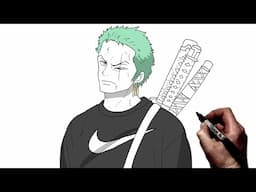 How To Draw Zoro Nike | Step By Step | One Piece