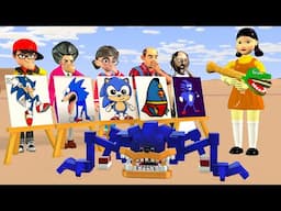 Scary Teacher 3D vs Squid Game Draw Shin Sonic and Squid Game Doll Nice Or Error 5 Times Challenge