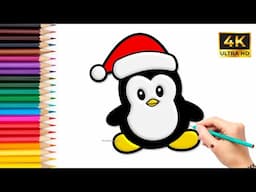 Christmas Special Penguin Drawing 🎄❄️ (Easy Step-by-Step Tutorial)!!! @bambinoartz #christmas