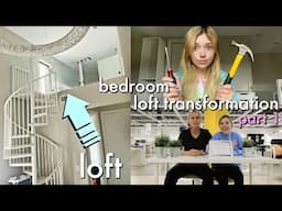 Bedroom Loft Transformation Part 1! *picking out the furniture, building it, etc!*