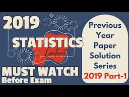 SSC CGL JSO 2024 Preparation || 2019 Part-1 || Solutions || Statistics