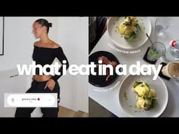 what i eat in a day: high protein meals, healthy recipe ideas & grocery shop with me!