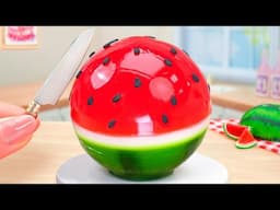 ASMR - 신선한 미니어처 젤리 수박 케이크 🍉 Fresh Miniature Jelly Watermelon Cake 🍉 미니 요리