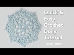 Easy Crochet Doily Tutorial For Beginners, Quick Doily Pattern, Flower Doily Crochet Pattern