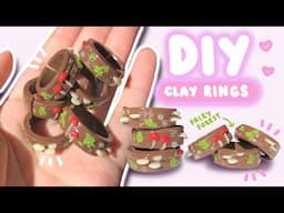 How To Make Mushroom Forest Tree Clay Rings 🍄🪵