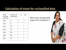 Statistics - Mean of an Ungrouped Data