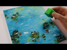 Easy Water Surface Painting for Beginners | Water Painting Tutorial with Acrylic