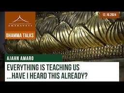 Everything Is Teaching Us ...Have I Heard This Already? | Ajahn Amaro | 12.10.2024