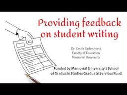 Providing feedback on student writing (Supervisors)