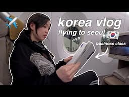 LET’S GO TO KOREA: asiana business class flight experience, first day in seoul | KOREA VLOG 2024