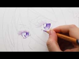 I draw Rukia's eyes from Bleach in this step-by-step tutorial