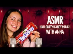 ASMR Halloween Candy Munch 🍭 Crinkly Wrappers, Sweet Bites & Spooky Tingles 🎃