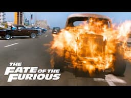 Dom vs Raldo opening race FATE of the FURIOUS 8 - '49 Chevy Fleetline vs '56 Ford Fairlane