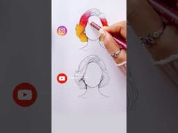 Satisfying art Instagram VS YouTube #art #coloring #shorts