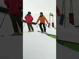 First Step Towards Sliding Boxes on Skis | #shorts