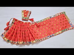 How to make lehenga saree for Mata rani/Diwali special dress for Mata rani/Maa Laxmi(10" Idol)