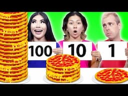 EXTREME 100 LAYERS OF FOOD | 1 VS 10 VS 100 LAYERS CHALLENGE BY SWEEDEE