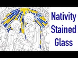 Colouring a Stained Glass Starburst on a Nativity illustration