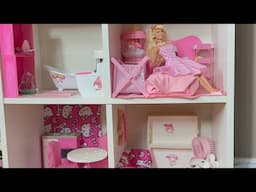 HAGO Y DECORO UN APARTAMENTO ROSADO KAWAII PARA BARBIE CON BAÑO, SALA , DORMITORIO, COCINA