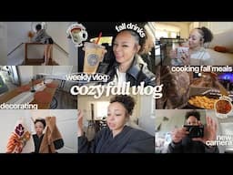 fall vlog 🍂☕️🪵 decor shopping, new fall recipes, fall decorating & more! | aliyah simone