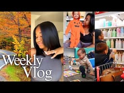 Cozy Fall Weekly Vlog♡ am I pregnant?! + hygiene shopping + silk press + family time & more!