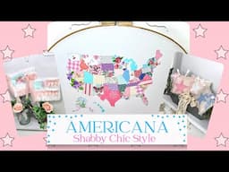 Americana: Shabby Chic Style | Star Bowl Fillers | Ruffled Spindle Flags | Scrappy Fabric Map