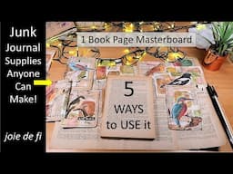 1 Book Page MASTERBOARD, 5 WAYS to USE IT ⭐ Junk Journal Supplies That Anyone Can Make