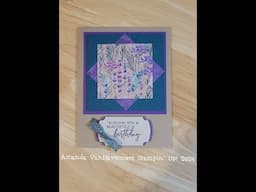 Really Quick Quilt Block Card using Perennial Lavender and Sketched Butterflies from Stampin' Up!