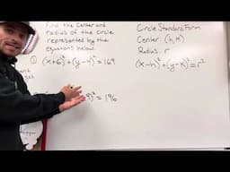 Find Center and Radius of Circle Equations